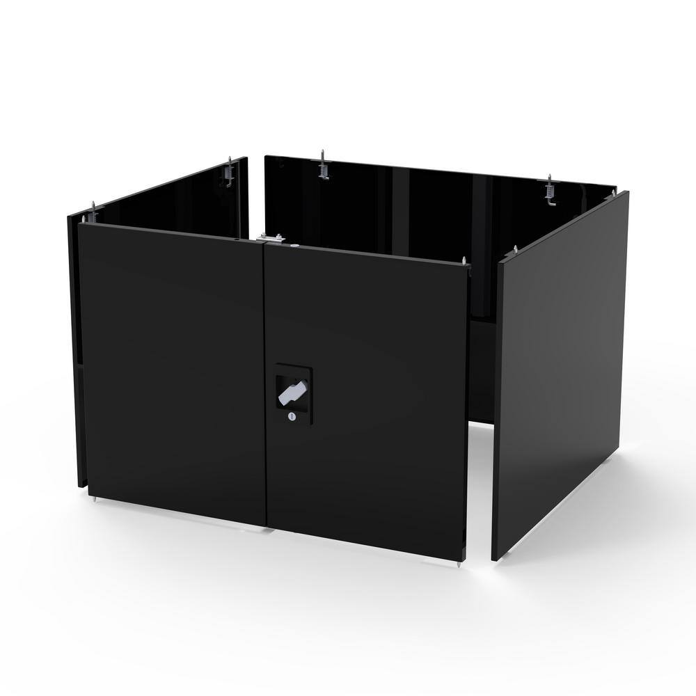 Luxor Shop Desk with Pigeonhole Bin Unit - Optional Locking Cabinet Pack