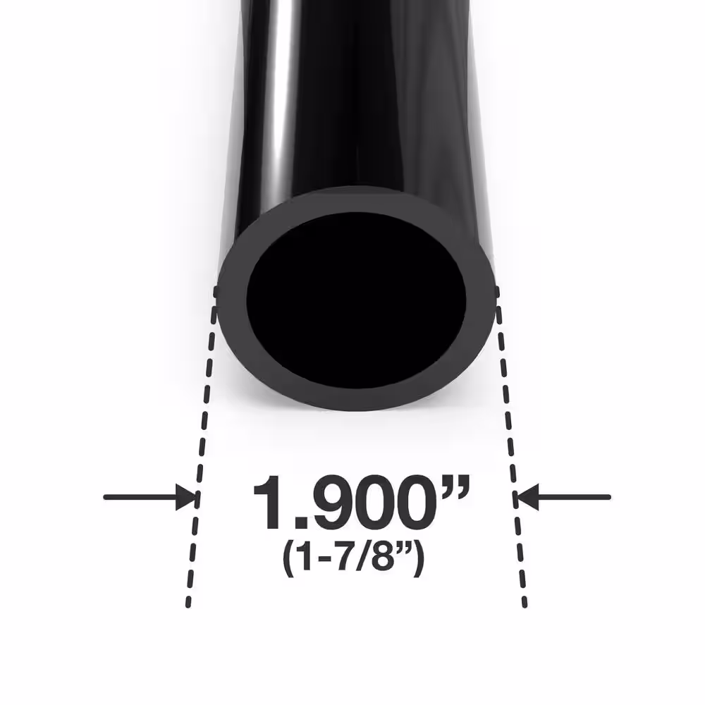 Formufit 1-1/2 in. x 5 ft. Black Furniture Grade Schedule 40 PVC Pipe (2-Pack)