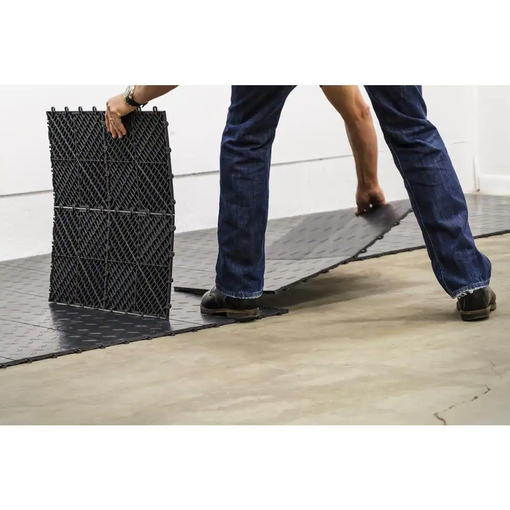 MotorDeck 12 in. x 12 in. Coin Graphite Modular Tile Garage Flooring (24-Pack)