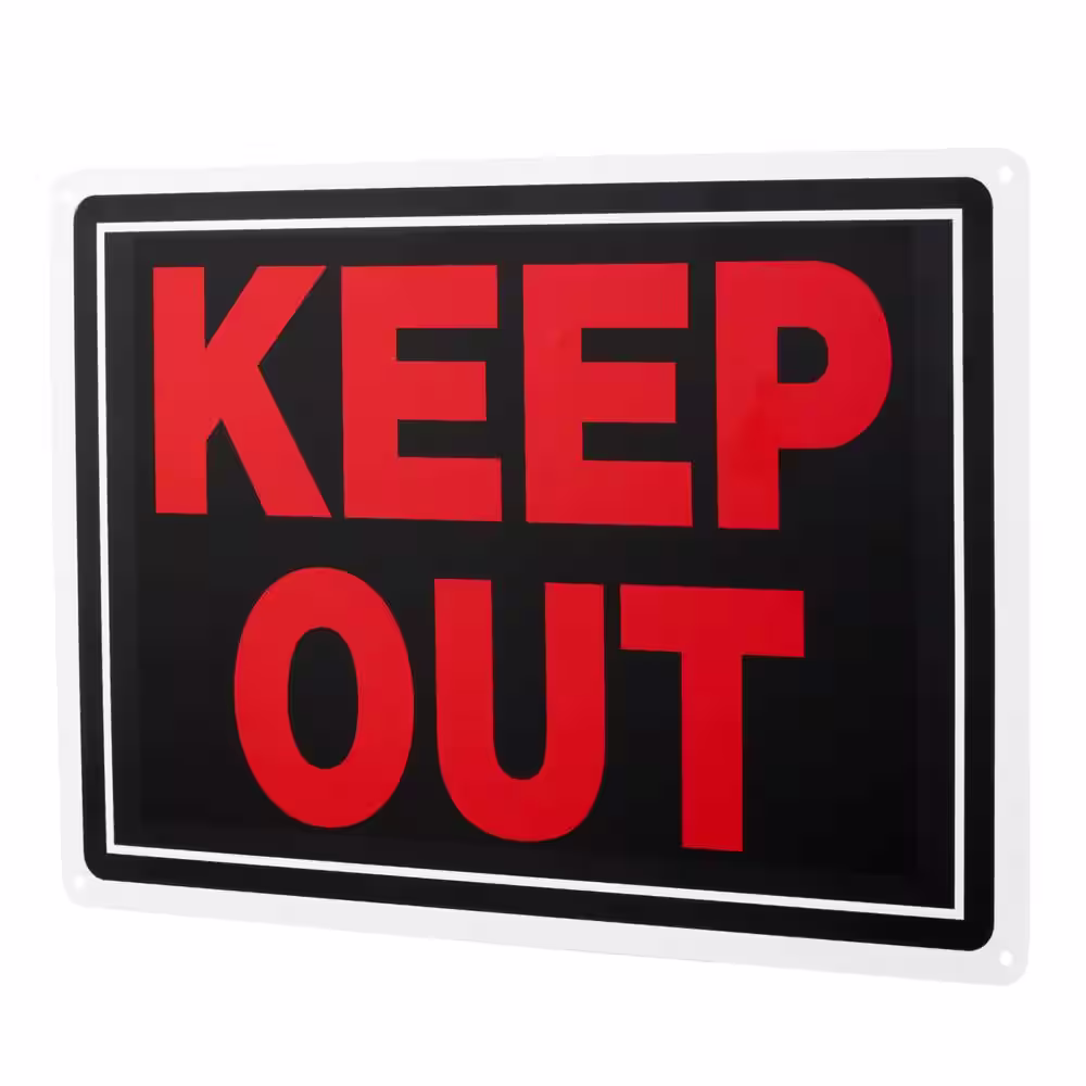 Everbilt 10 in. x 14 in. Aluminum Keep Out Sign