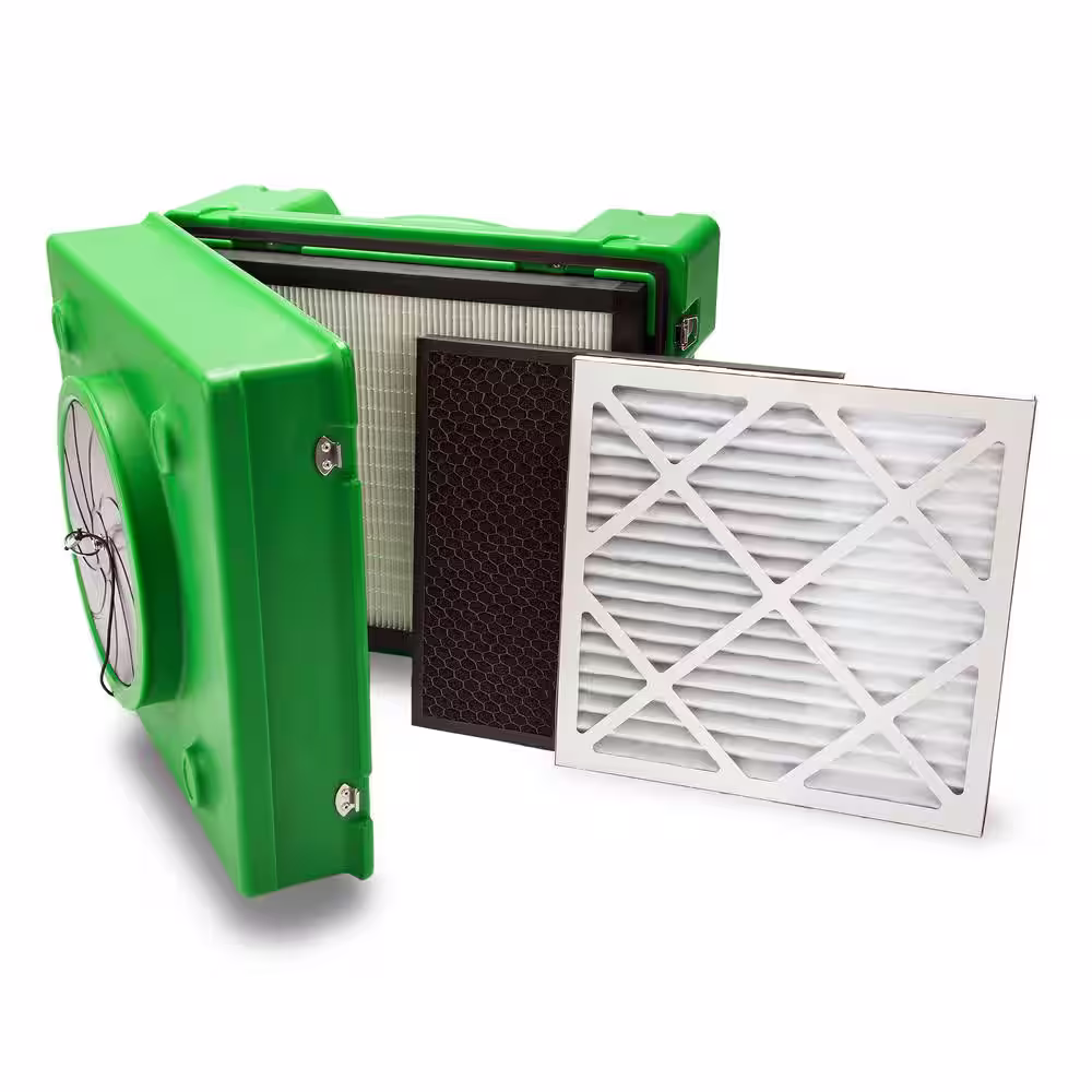 B-Air 1/3 HP 2.5 Amp HEPA Air Scrubber Purifier for Water Damage Restoration Negative Air Machine in Green