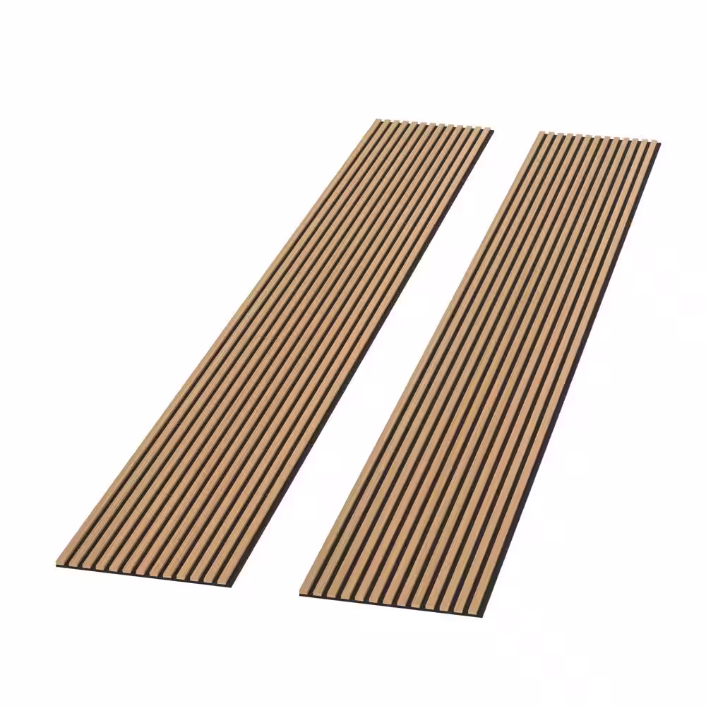 Ejoy 94 in. x 23.6 in x 0.8 in. Acoustic Vinyl Wall Cladding Siding Board in Light Cold Oak Color (Set of 1 piece)