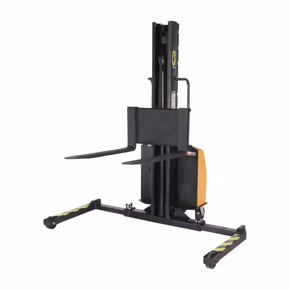 Vestil 1500 lb. Capacity 63 in. Narrow Mast Stacker with Power Lift and Adjustable Forks