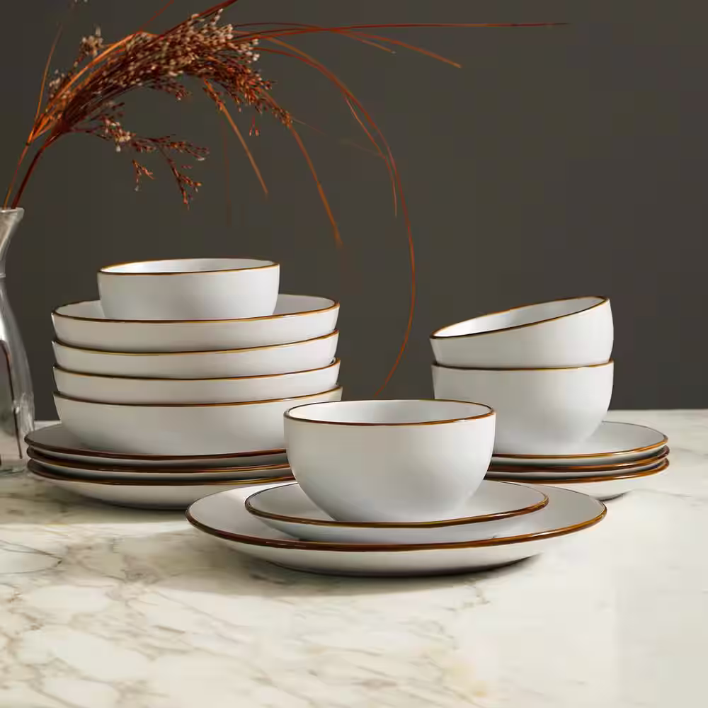 STONE LAIN Stone Lain Brasa 16-Piece Dinnerware Set Stoneware, Service For 4, White