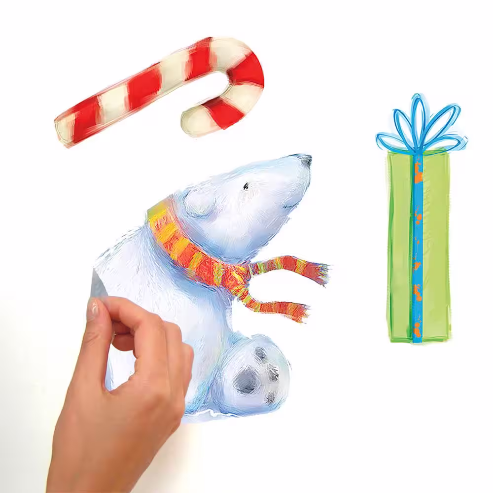 RoomMates White Polar Christmas Wall Decals
