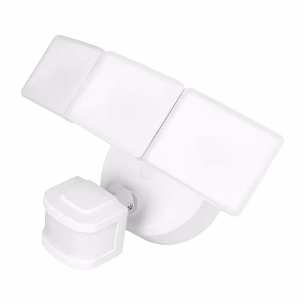 Defiant 270-Watt Equivalence 240-Degree White Motion Activated Outdoor Integrated LED Triple Head Flood Light