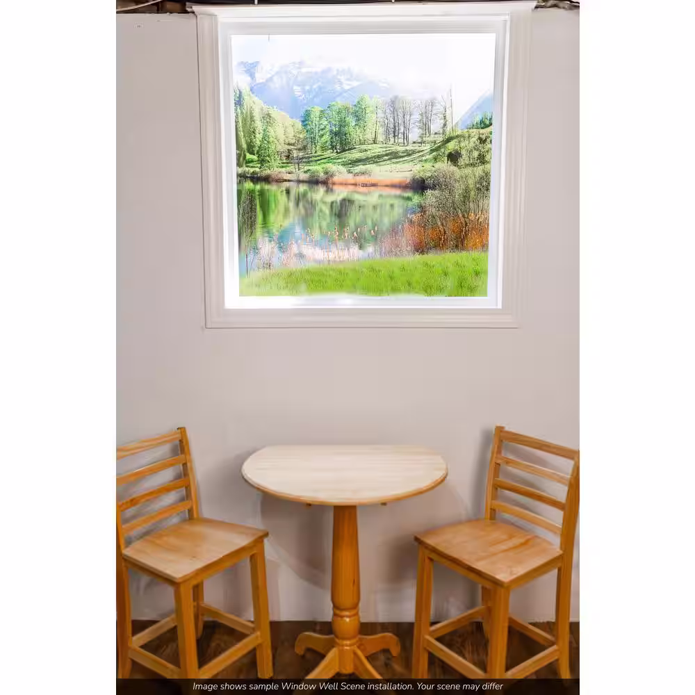 Biggies Waterfall View - Weather Proof Scene for Window Wells or Wall Mural - 100 in. x 60 in.