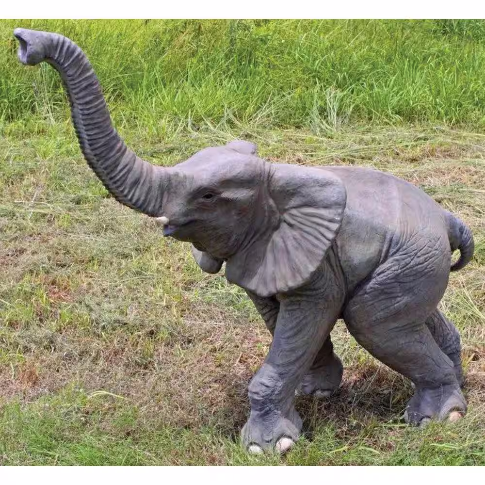 Design Toscano 61 in. H Good Luck Trunk Up Baby Elephant Statue