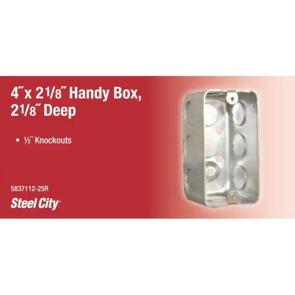 Steel City 1-Gang 4 in. 2-1/8 in. D New Work Metal Utility Box