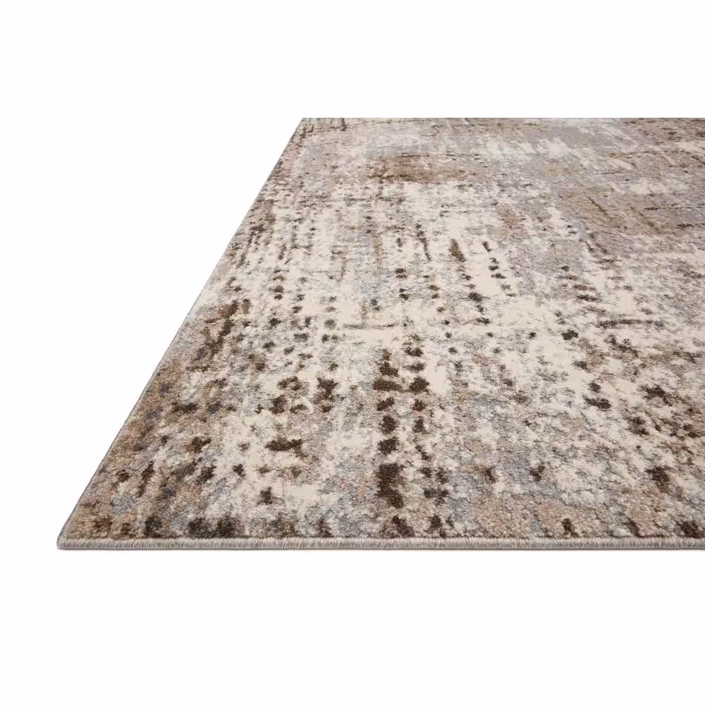 None Austen Natural/Mocha 9 ft. 3 in. x 13 ft. 3 in. Modern Abstract Area Rug