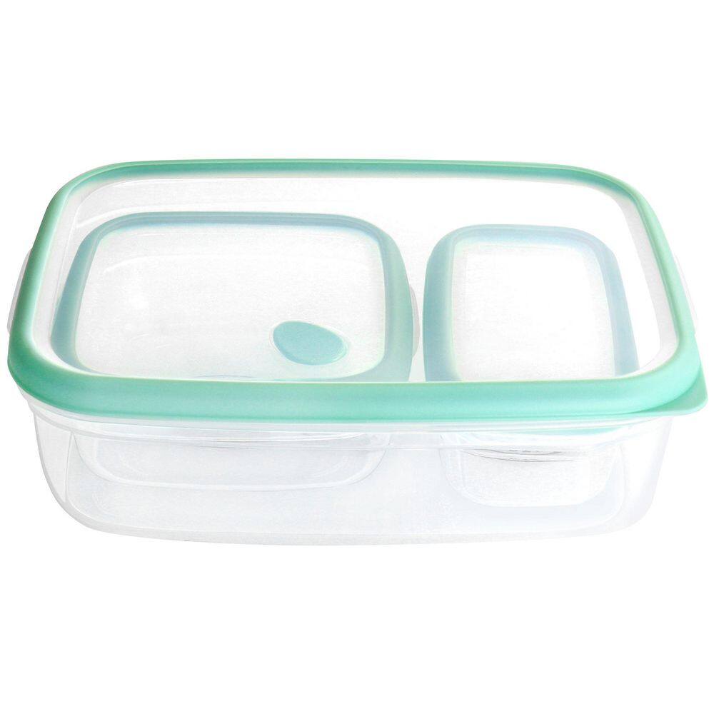 None 6-Piece Plastic Food Storage Container and Lid Set in Mint