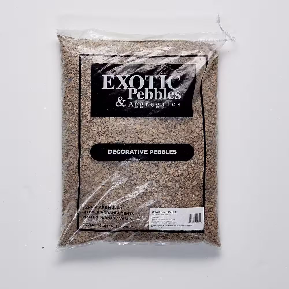 EXOTIC 1/5 in. Wood Bean Pebble (20 lbs. Bag)