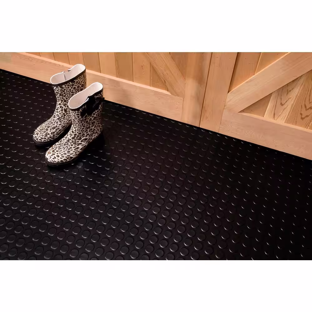 G-Floor Trailer Flooring Midnight Black Coin Commercial Vinyl Sheet Flooring (8.5 ft. W x 10 ft. L)