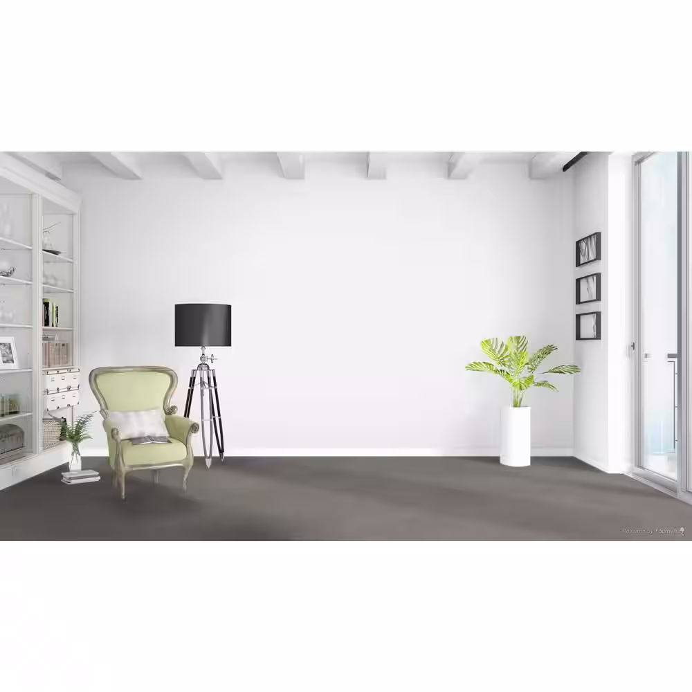 Home Decorators Collection Moonlight  - Stream - Gray 32 oz. SD Polyester Texture Installed Carpet