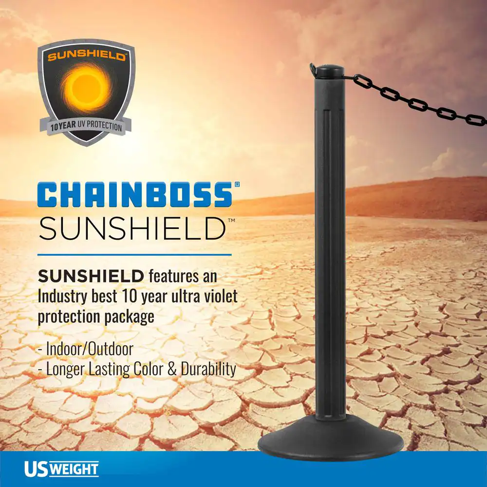 USW US Weight 2 in. x 100 ft. Black Plastic Chain Featuring SunShield UV Protection
