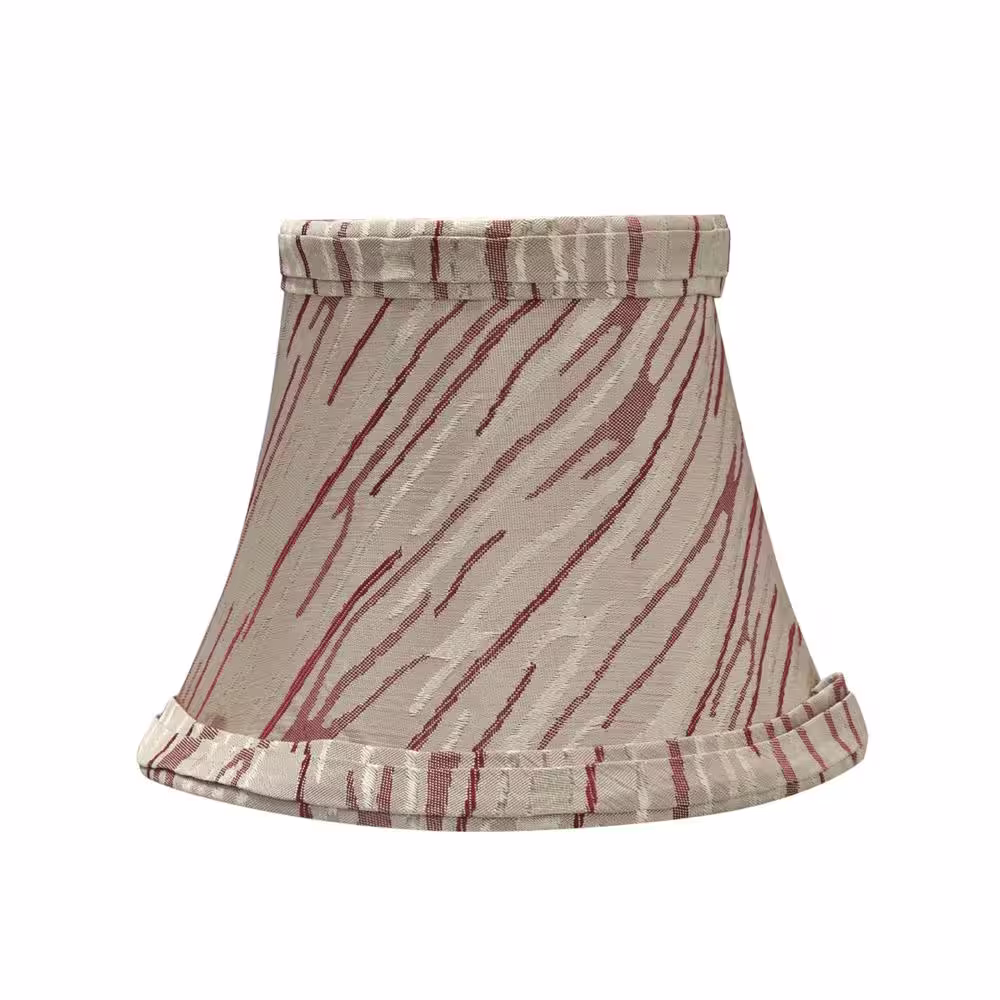 Aspen Creative Corporation 5 in. x 4 in. Off White and Red Stripe Bell Lamp Shade (6-Pack)