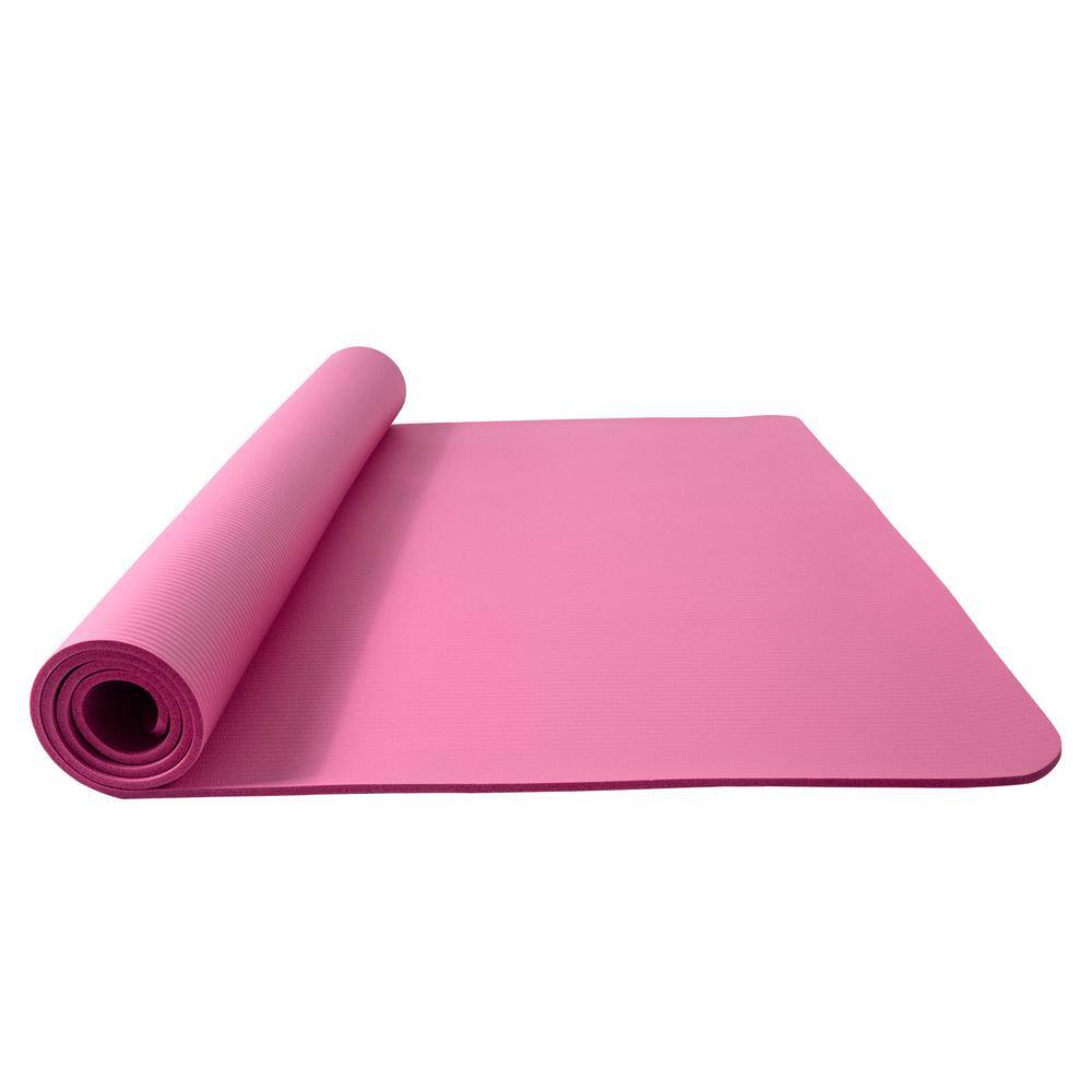 None Pink High Density Large Yoga Mat 79 in. L x 52 in. W x 0.4 in. Pilates Exercise Mat Non Slip (28.5 sq. ft.)