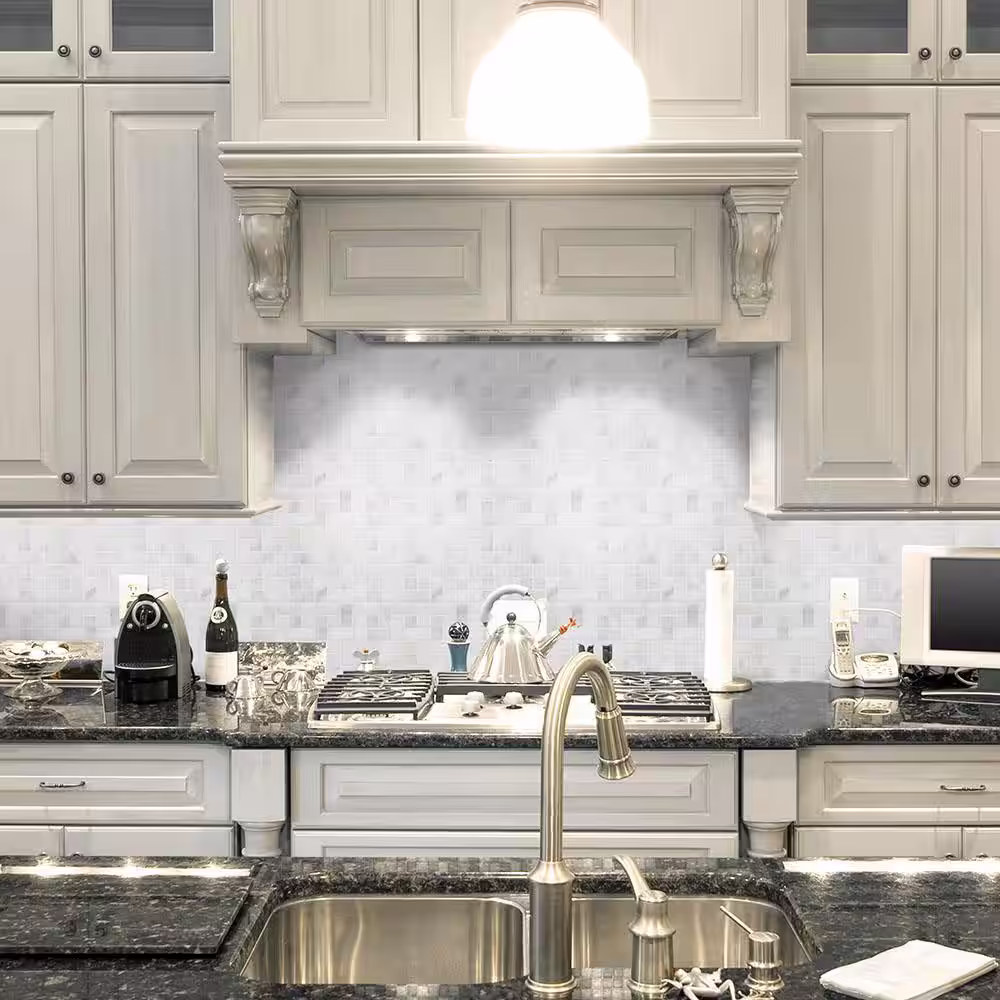 Jeffrey Court Ice Blocks White 11.875 in. x 11.875 in. Honed Marble Wall and Floor Mosaic Tile (9.79 sq. ft./Case)