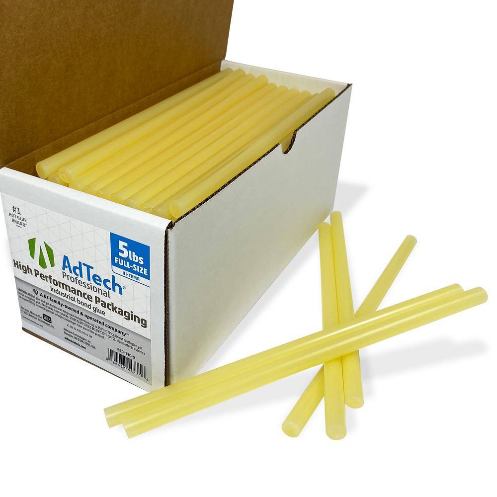 AdTech 10 in. Glue Sticks Professional High Performance Packaging Industrial Bond High Temp Hot Amber (5 lbs. Bulk Pack)