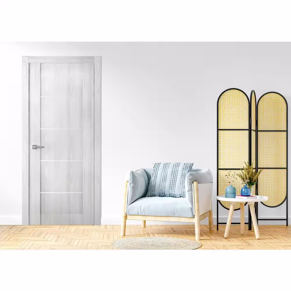 Belldinni Vona 36 in. x 80 in. Left-Handed Solid Core Ribeira Ash Textured Wood Single Prehung Interior Door