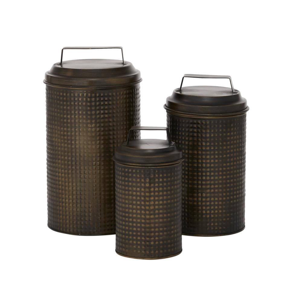 None Black Decorative Canisters (Set of 3)