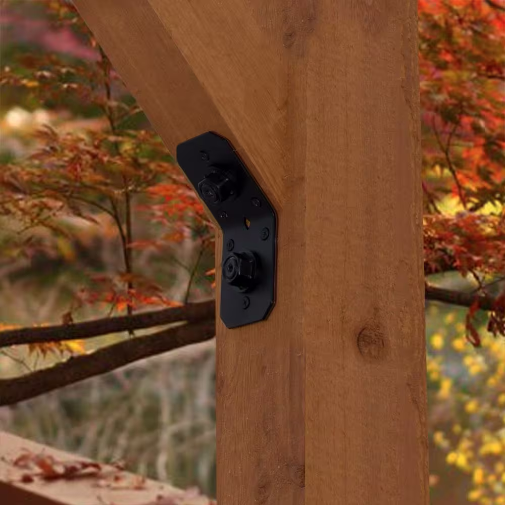 OWT Ornamental Wood Ties Ironwood 2.95 in. x 3.57 in. Galvanized Steel 45Â° Flush Inside Connector (4 Per Box)