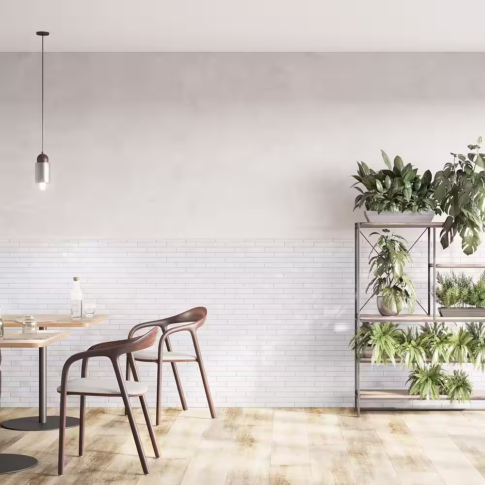Ivy Hill Tile Virtuo Matte White 1.45 in. x 9.21 in. Crackled Ceramic Subway Wall Tile (4.65 sq. ft./Case)