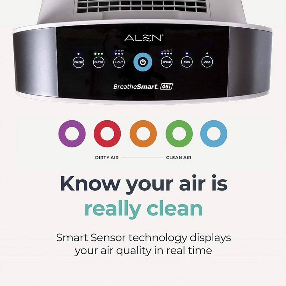 Alen BreatheSmart 45i Air Purifier with Fresh, True HEPA Filter for Allergens, Mold, Germs and Household Odors - 800 sq. ft.