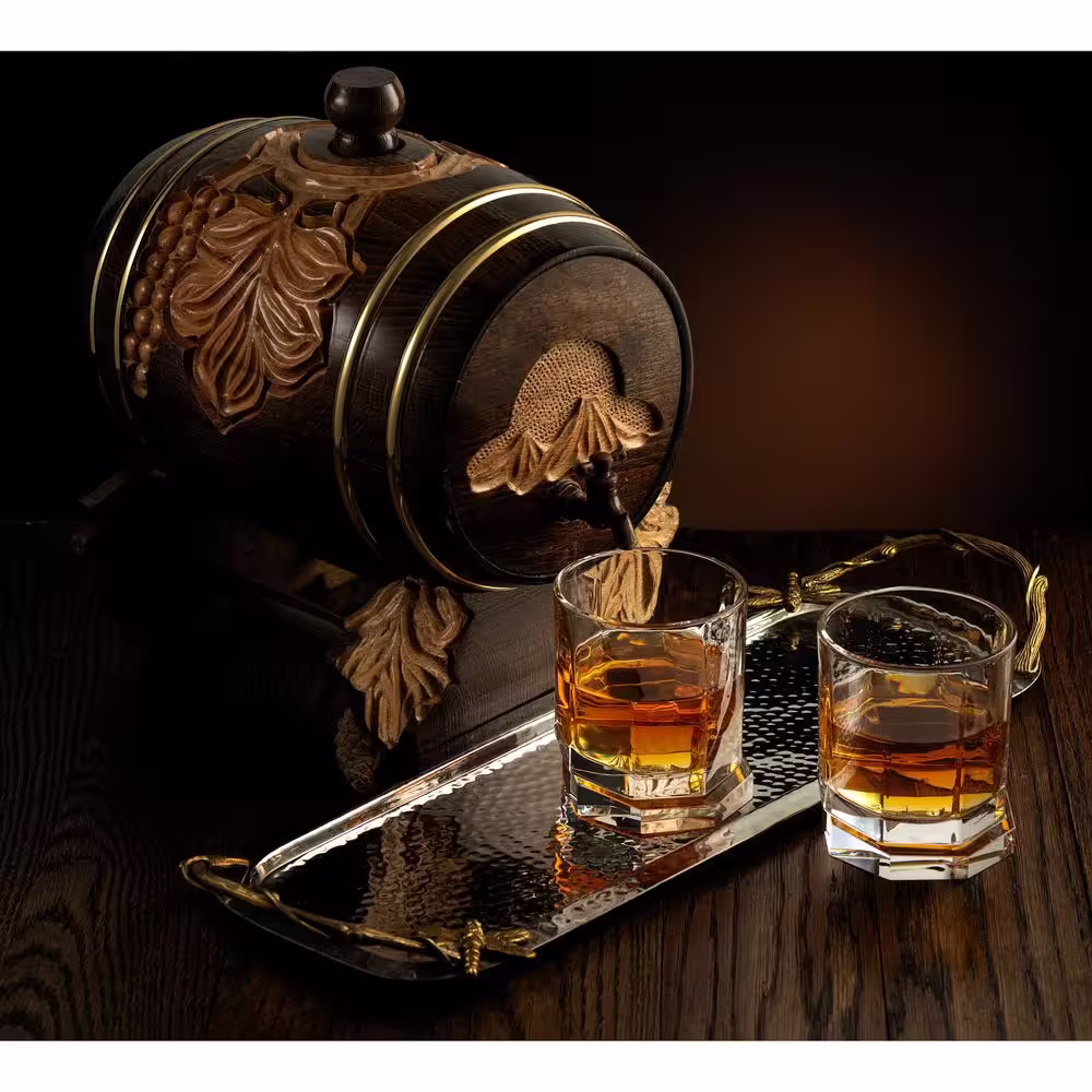 JoyJolt Aqua Vitae 10.5 oz. Off Base Octagon Whiskey Glasses (Set of 2)