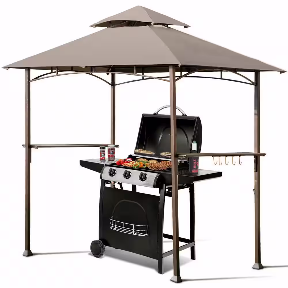 None 8 ft. x 5 ft. Outdoor Barbecue Grill Gazebo Canopy Tent for BBQ Shelter