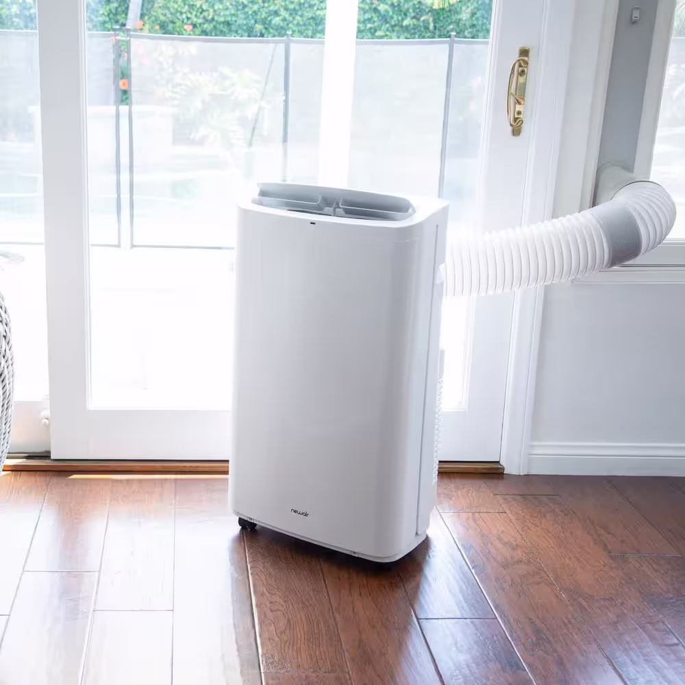 NewAir 14,000 BTU (9,500 BTU, DOE) Portable Air Conditioner for 500 sq. ft. with Easy Setup Window Venting Kit & Remote - White
