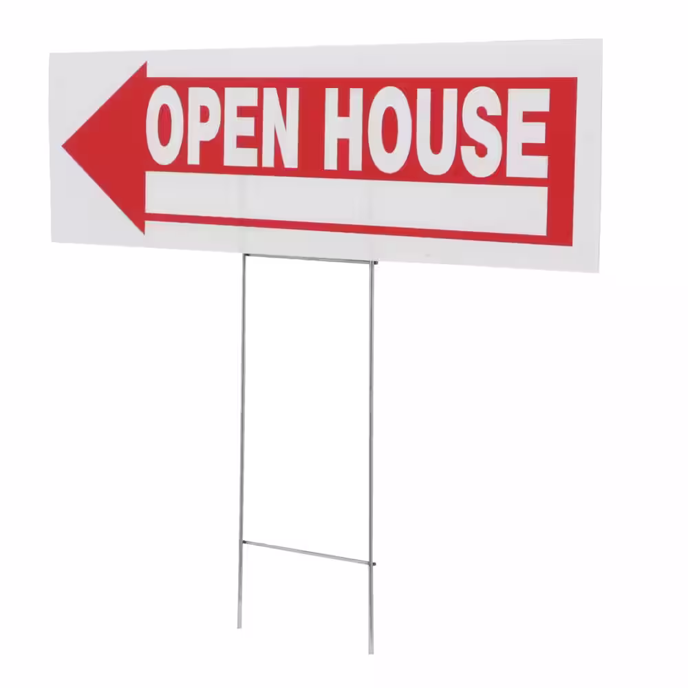 Everbilt 6 in. x 24 in. Plastic Open House Sign