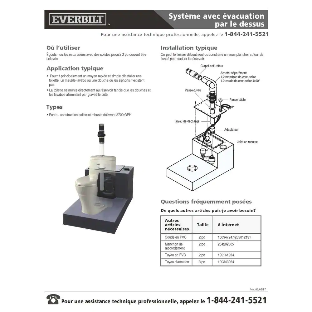 Everbilt 1/2 HP Upflush System Sewage Ejector Pump Kit