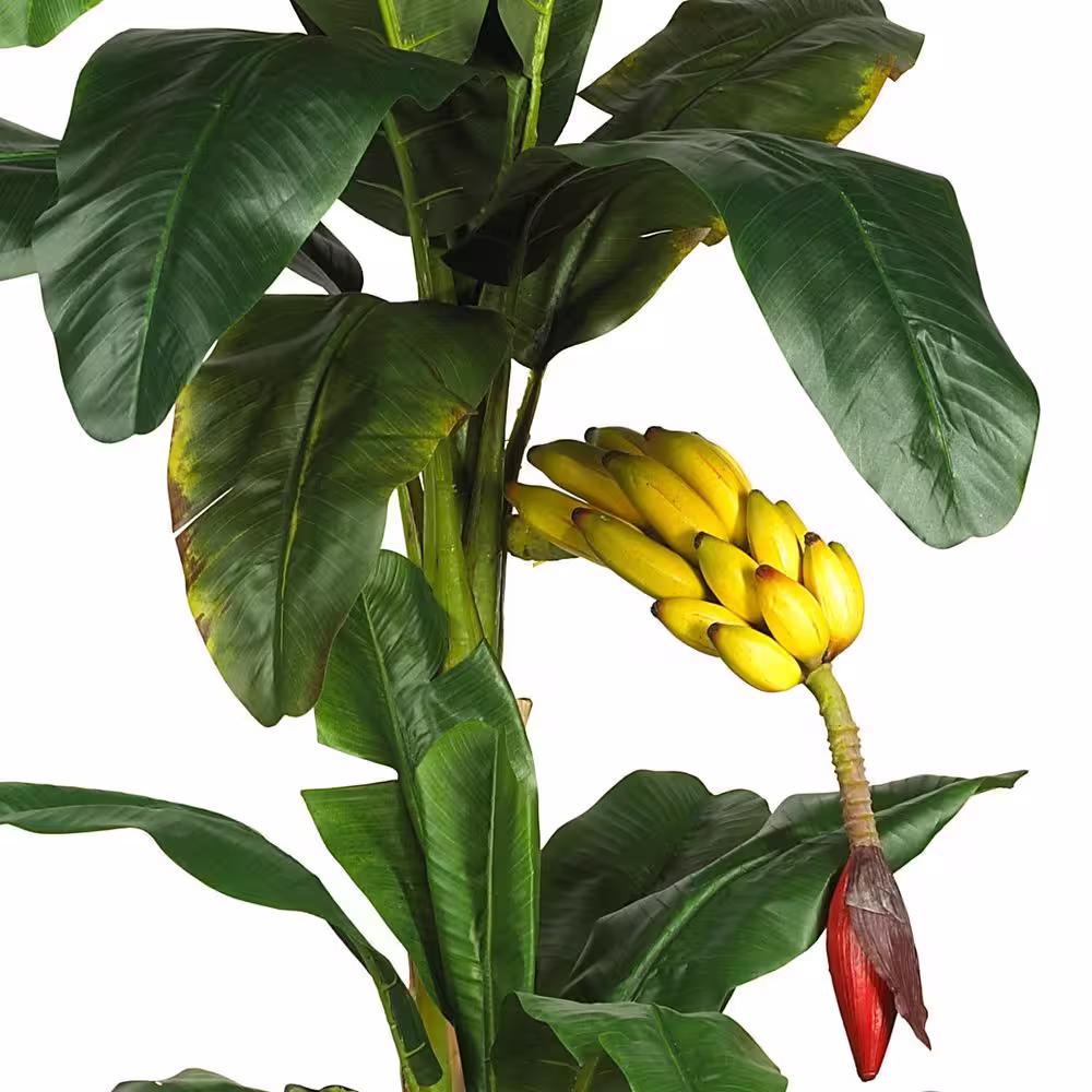 Nearly Natural 6 ft. Artificial Triple-Stalk Banana Silk Tree