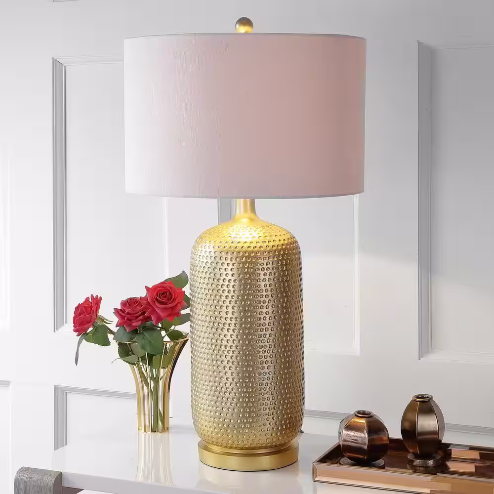 JONATHAN Y Sophia 30 in. Gold Resin Table Lamp