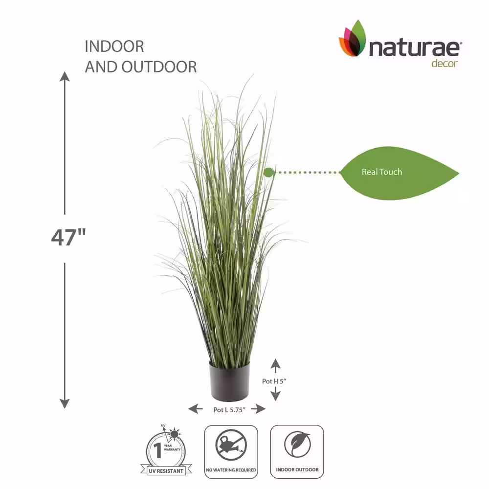 naturae decor Artificial 47 in. Grass Indoor and Outdoor Indoor Plants
