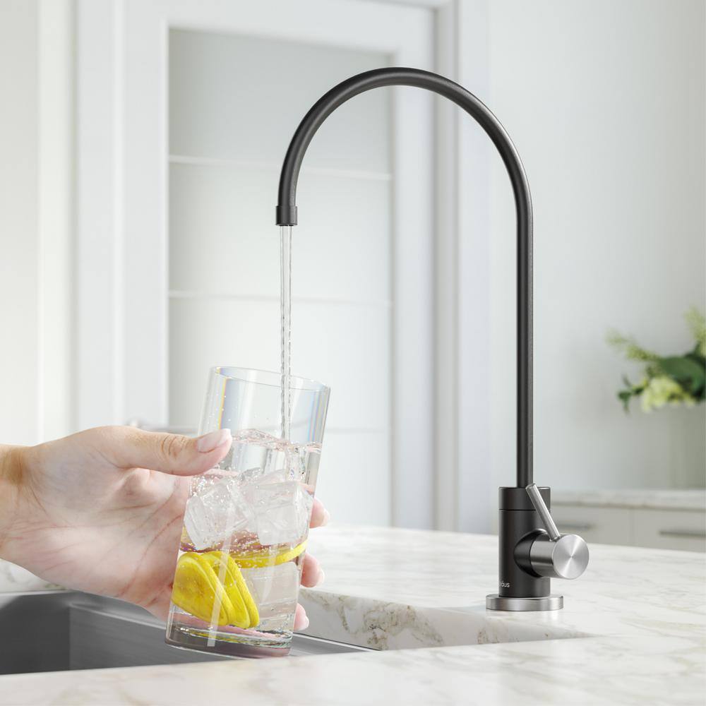 KRAUS Purita 2-Stage Under-Sink Filtration System with Single Handle Filter Faucet in Spot-Free Stainless Steel/Matte Black