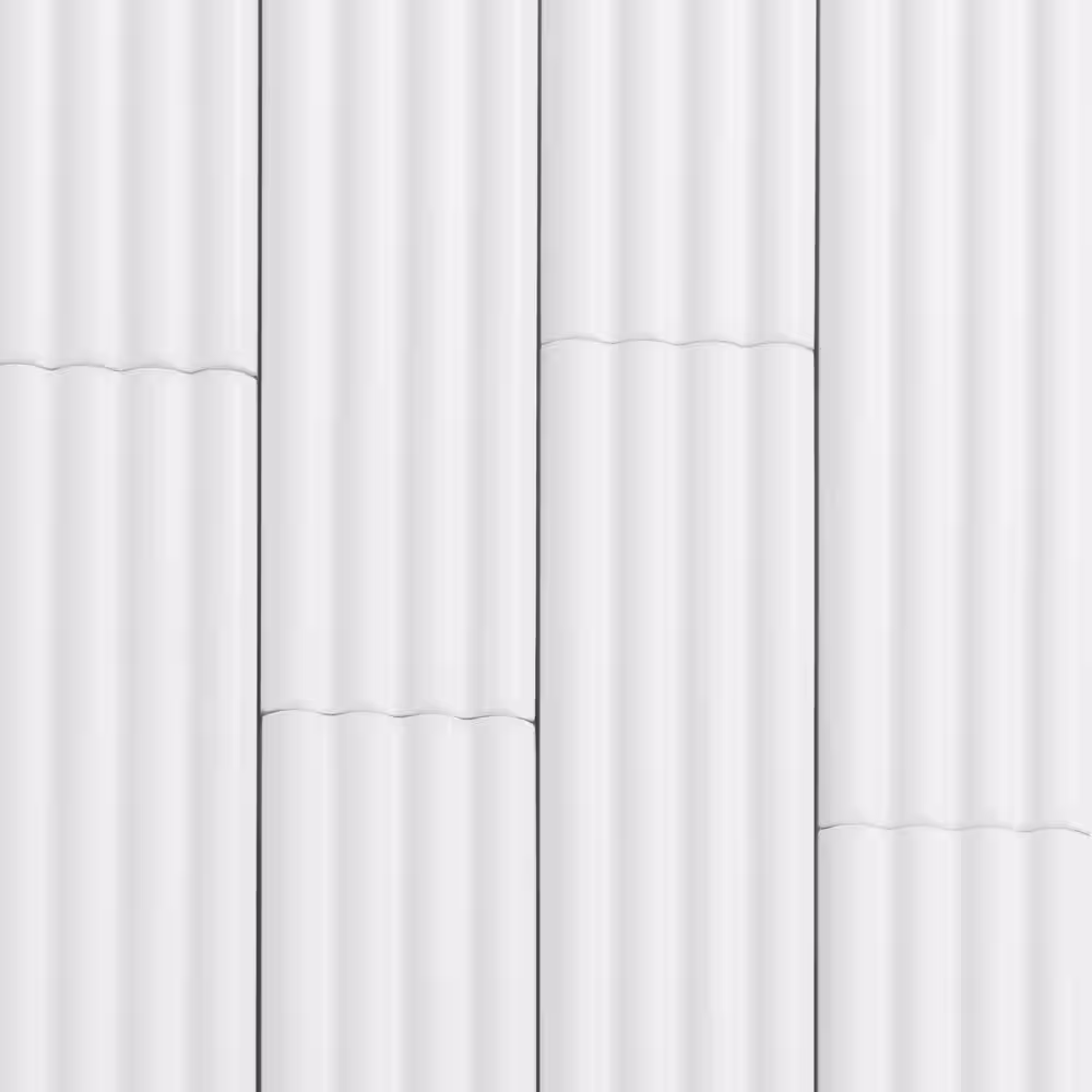 Apollo Tile Arte White 1.97 in. x 7.87 in. Matte Ceramic Subway Deco Wall and Floor Tile (4.1 sq. ft./case) (38-pack)