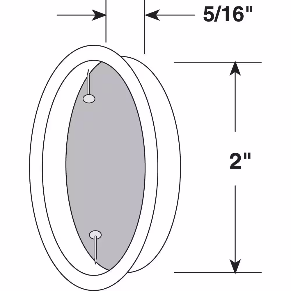 None 2 in. Solid Brass Satin Nickel Finger Pull (2-Pack)