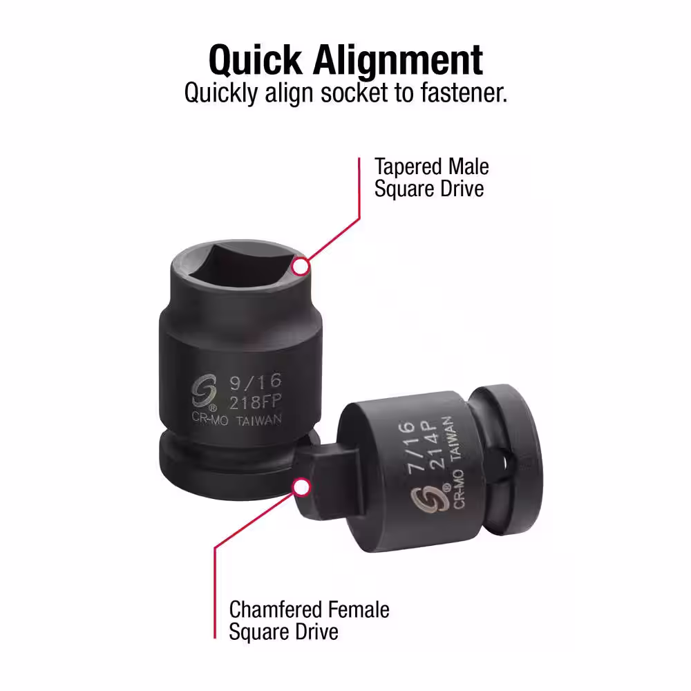 SUNEX TOOLS 1/2 in. Drive Pipe Plug Socket Set (8-Piece)
