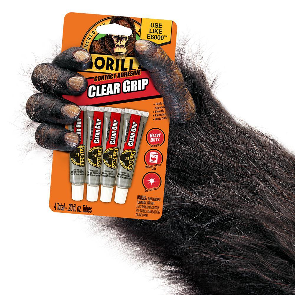 Gorilla 0.2 oz. Clear Grip Contact Adhesive Minis 4 Tubes (6-Pack)