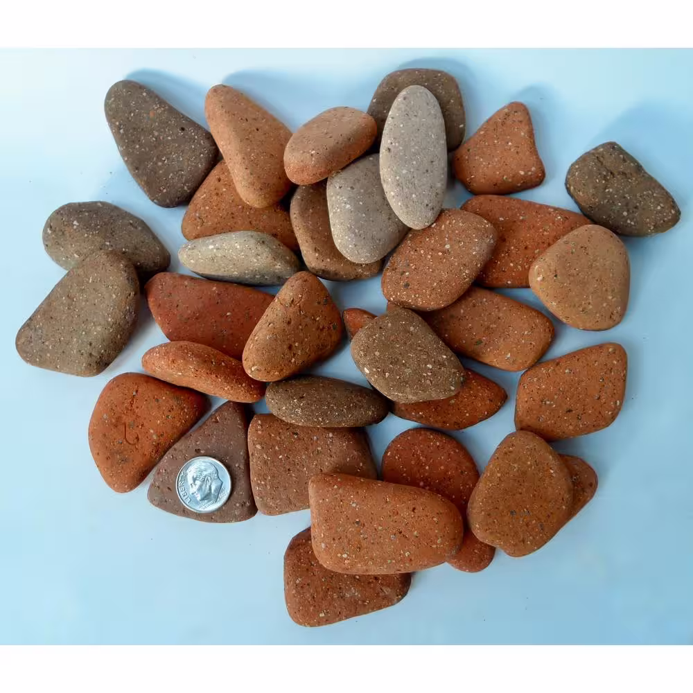 None Rock Ranch 0.50 cu. Ft. 40 lbs. 1 in. to 2 in. Tumbled Clay Spanish Style Roof Tile for Landscaping and Gardening