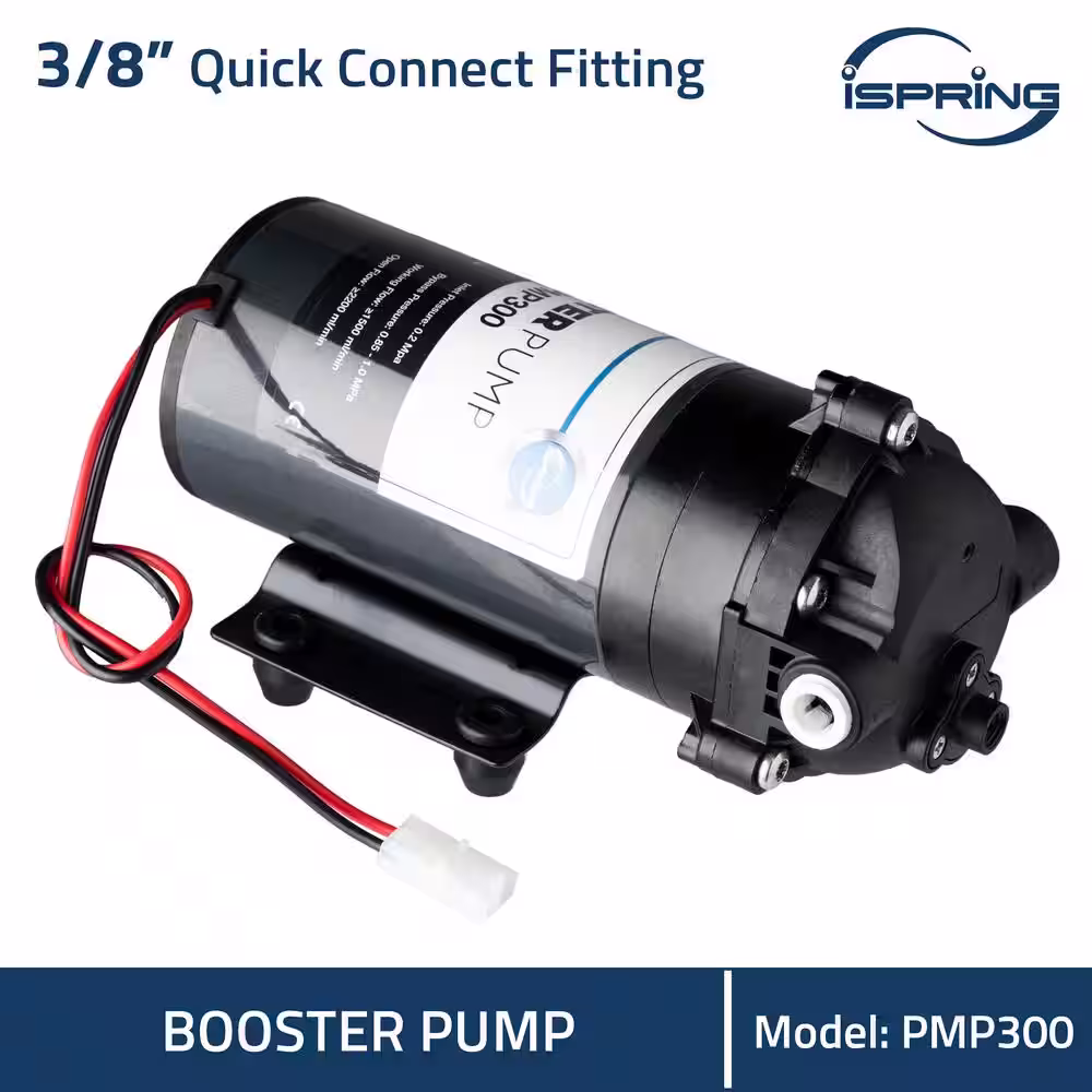 ISPRING PMP300 Booster Pump for RCB3P Reverse Osmosis Water Filtration System, Replacement Pump with Pre-wired Quick-Connection