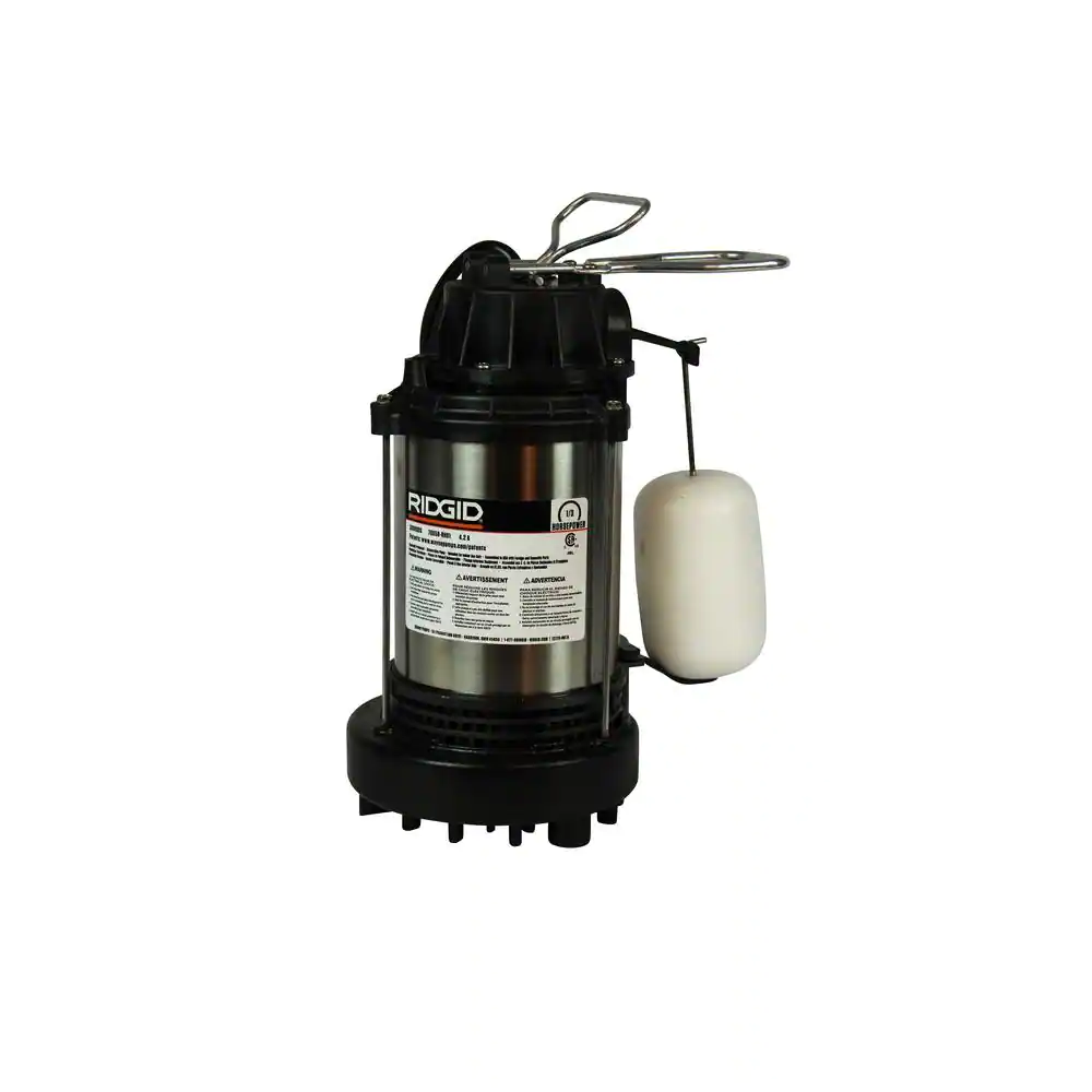 RIDGID 1/3 HP Stainless Steel Dual Suction Sump Pump
