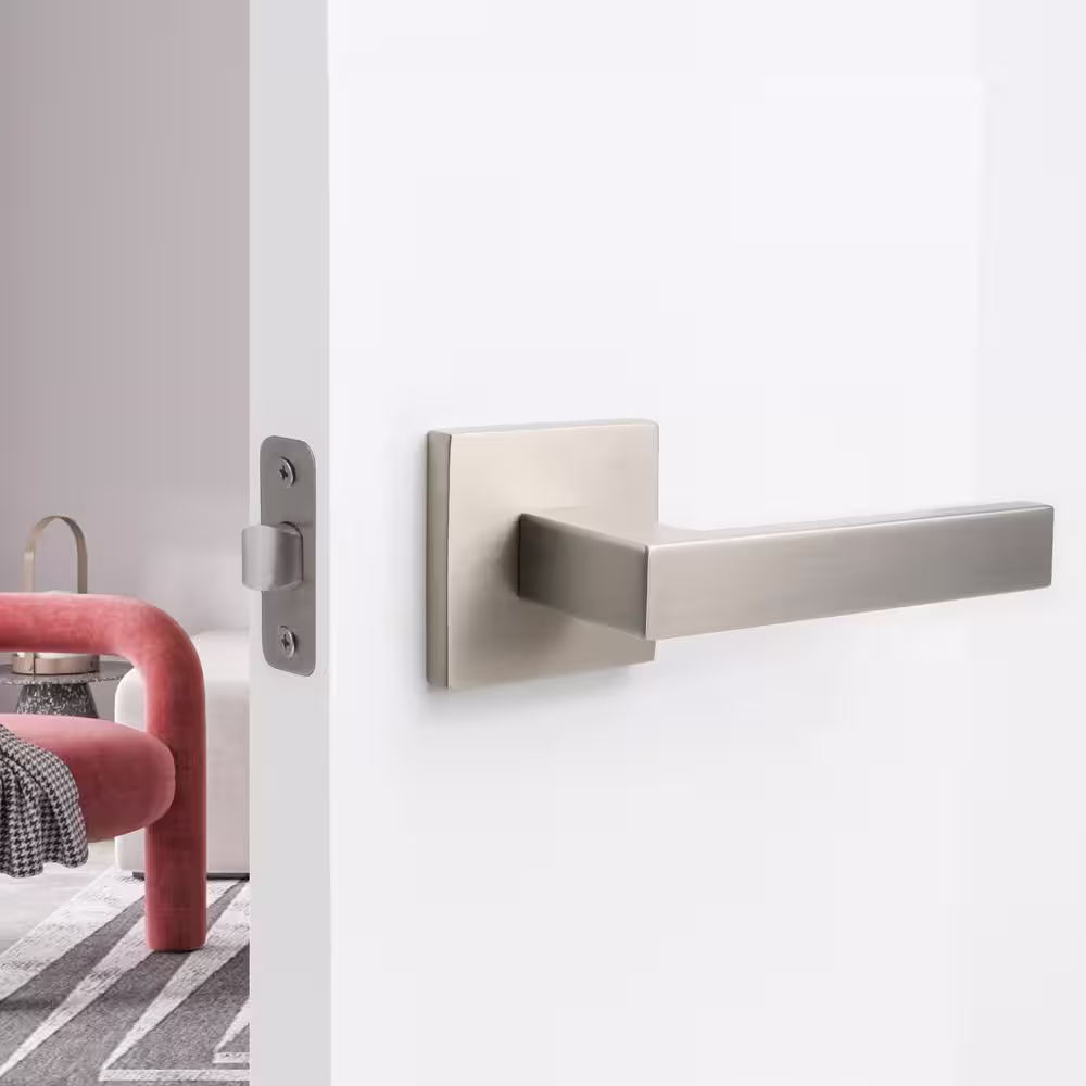 McBowery Allen Satin Nickel Hall/Closet Modern Door Handle (Passage - Right Hand)