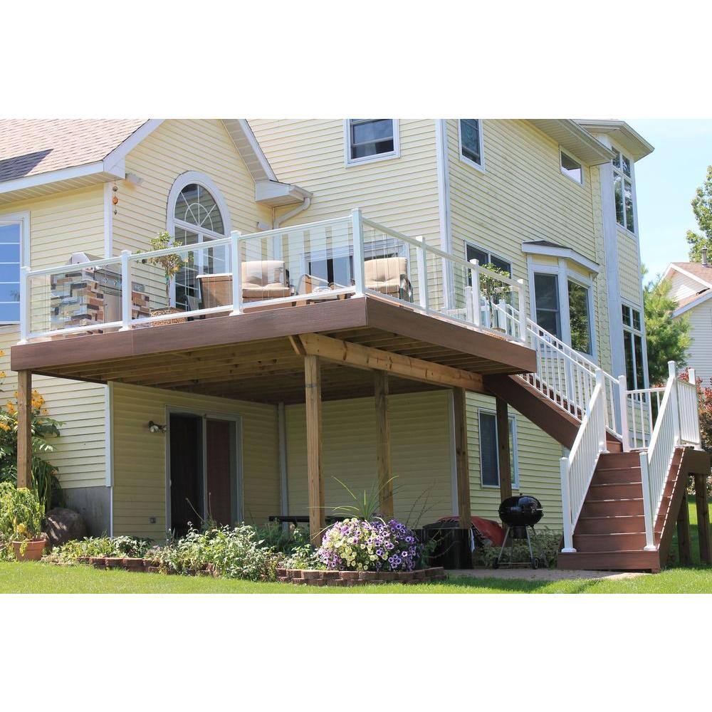 EZ Handrail 6 ft. x 36 in. Bronze Aluminum Frame Glass Baluster Railing Kit