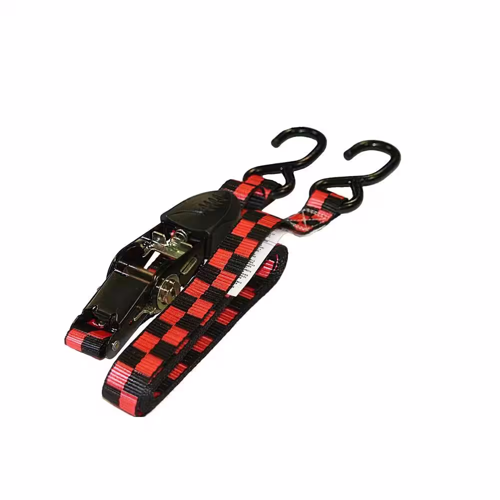 EVEREST 1 in. x 10 ft. Ratchet Tie-Down Motorcycle Straps/Rubber Handle/Racing/Pouch (4-Pack)
