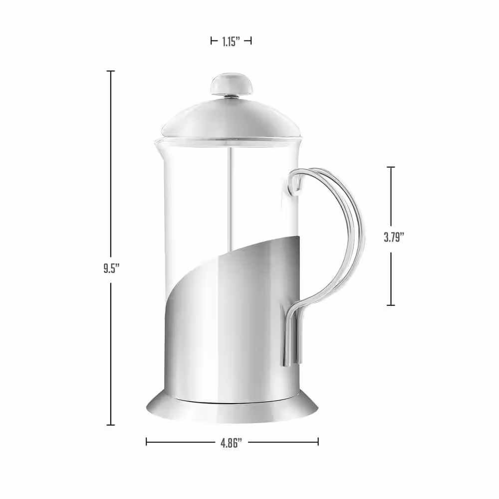 OVENTE 4.25-Cup Glass French Press Coffee and Tea Maker with Heat-Resistant Handles