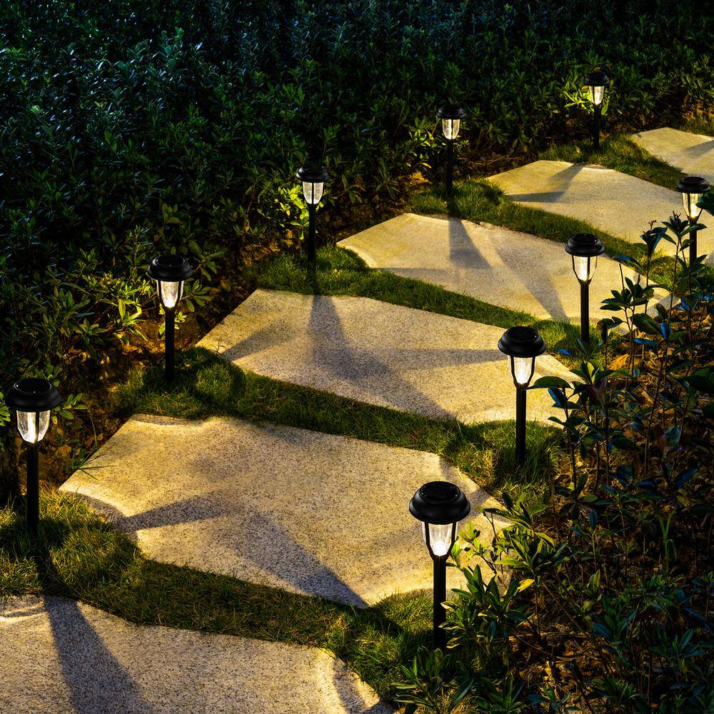 GIGALUMI Solar Black integrated LED Path Light with Waterproof (8-Pack)
