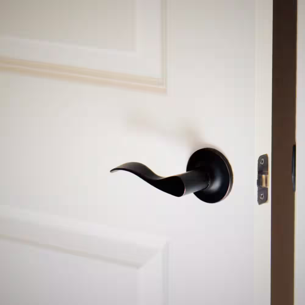 DELANEY HARDWARE Callan Bennett Edged Oil Rubbed Bronze Bed/Bath Door Handle
